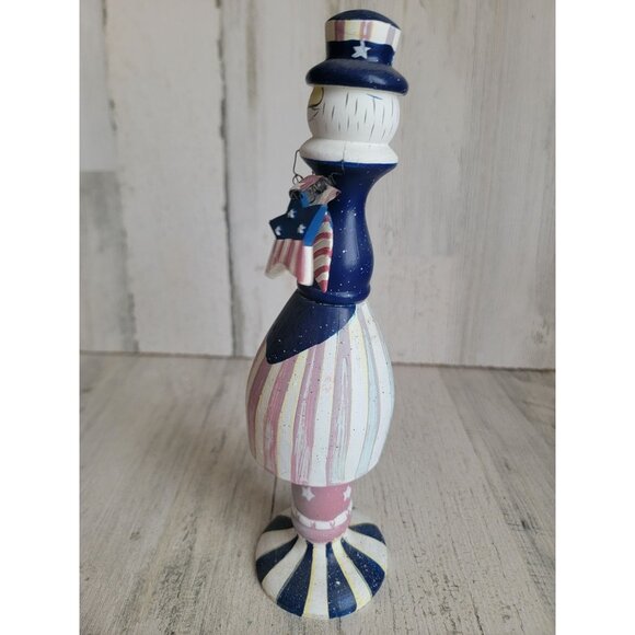 Wooden bobblehead Uncle Sam July 4th home decor figure - Picture 7 of 8